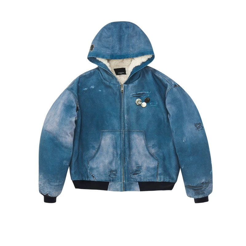 NONRADICAL 3D Digital Print Fleece-Lined Hooded Jacket