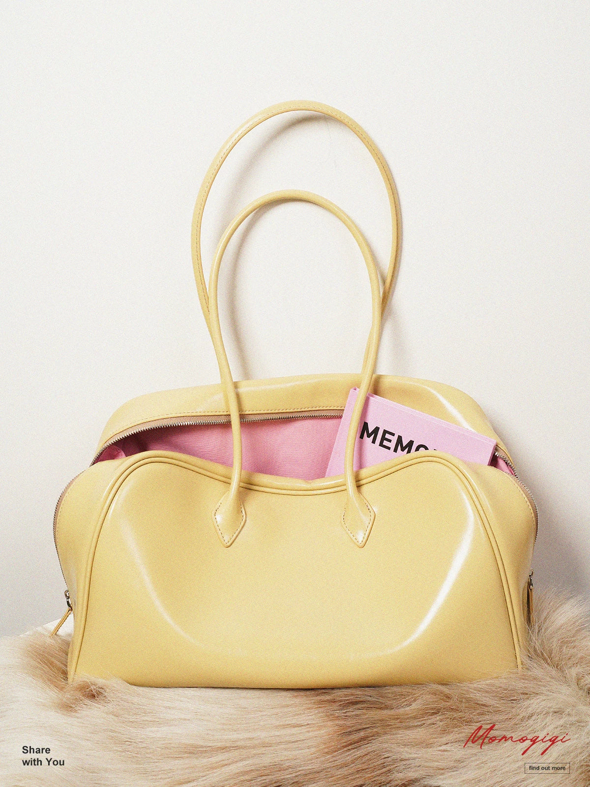 Momogigi Retro Cowhide Large Capacity Lazy Tote Bag