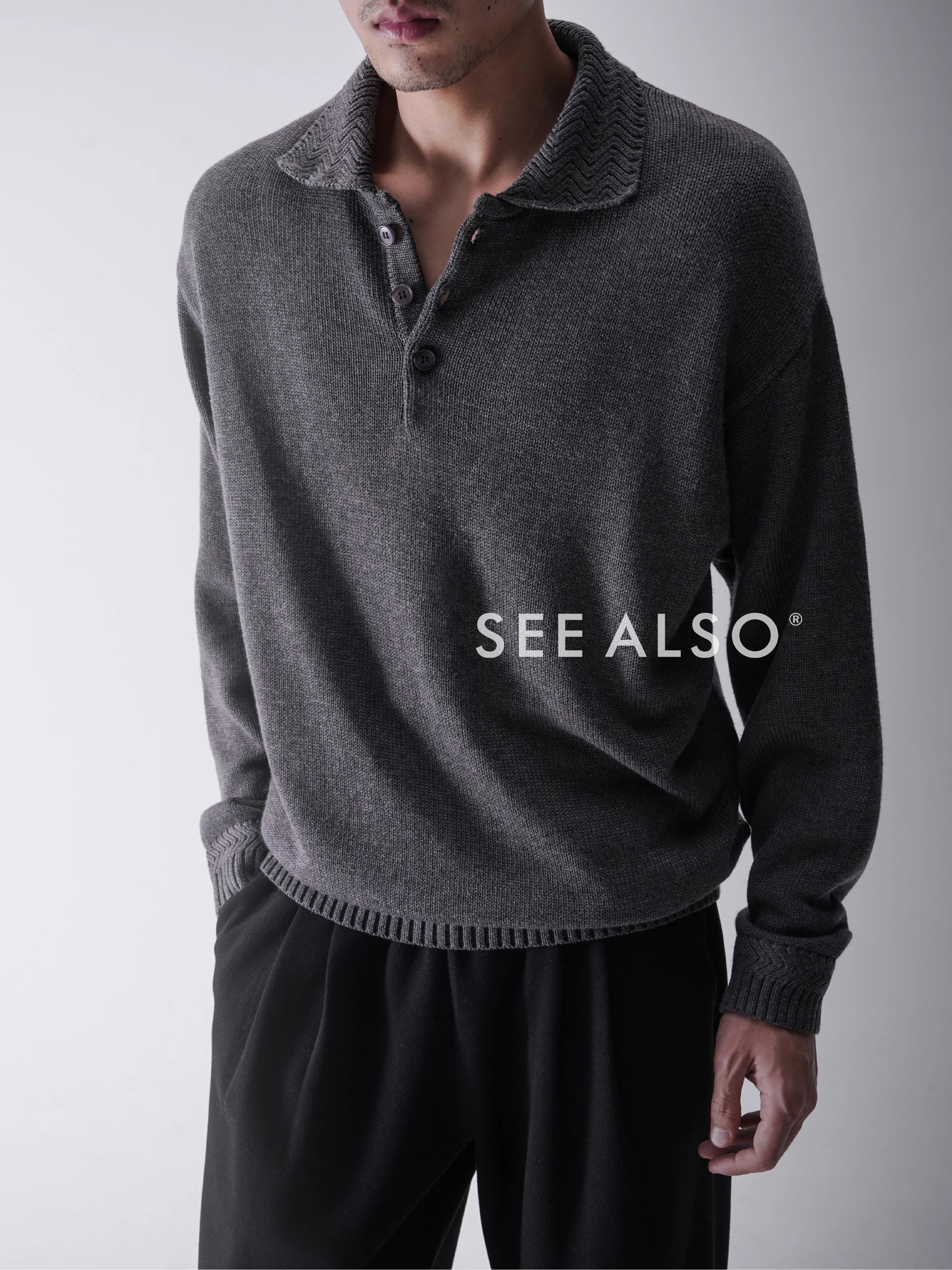 SEE ALSO Casual Thermal Threaded Polo Sweater