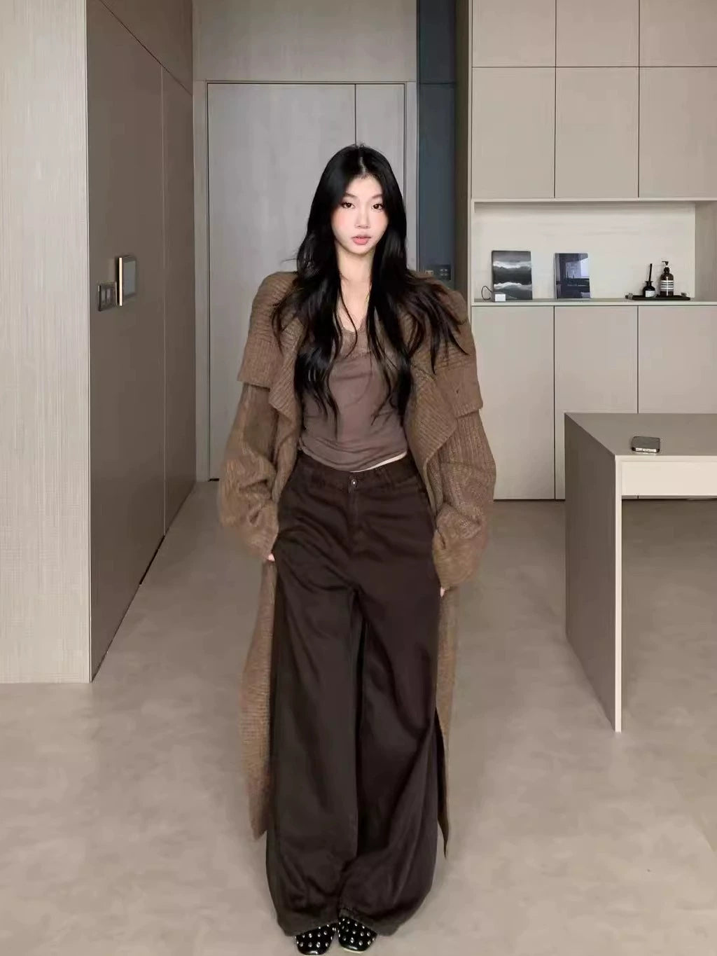 WITHMIN Loose and Thin Knitted Cardigan Jacket