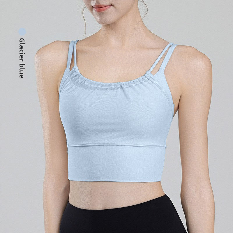 TIANQINGSE Fake Two Pieces with Chest Pads To Gather Underwear Sports Vest