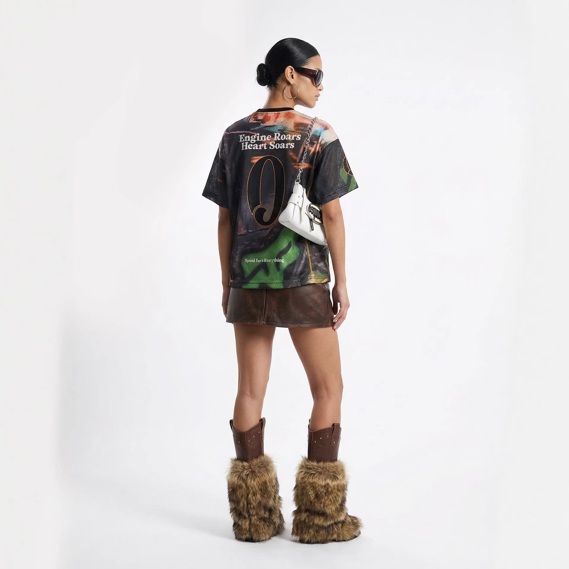 Inflation Contrast Color Line Retro Sports Short Sleeve T-Shirt