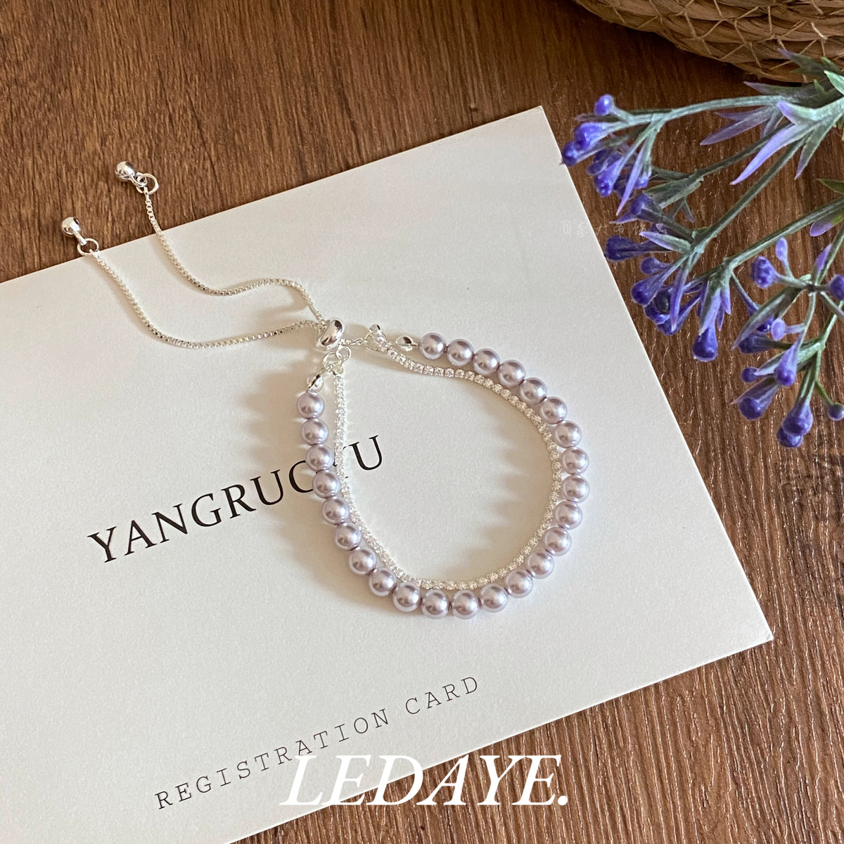 LIDAYE Pearl Double-Layer Zirconia Bracelet