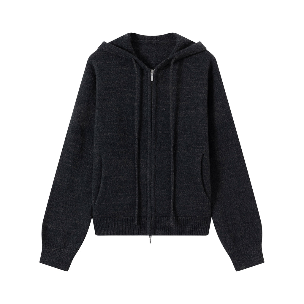 VLABMADE Slub Knit Slim Fit Zip Hoodie