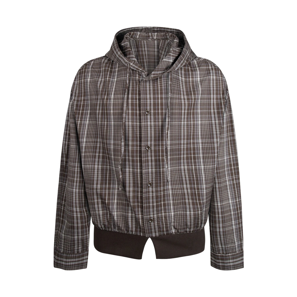 DM Tenacious Plaid Relaxed Hooded Shirt