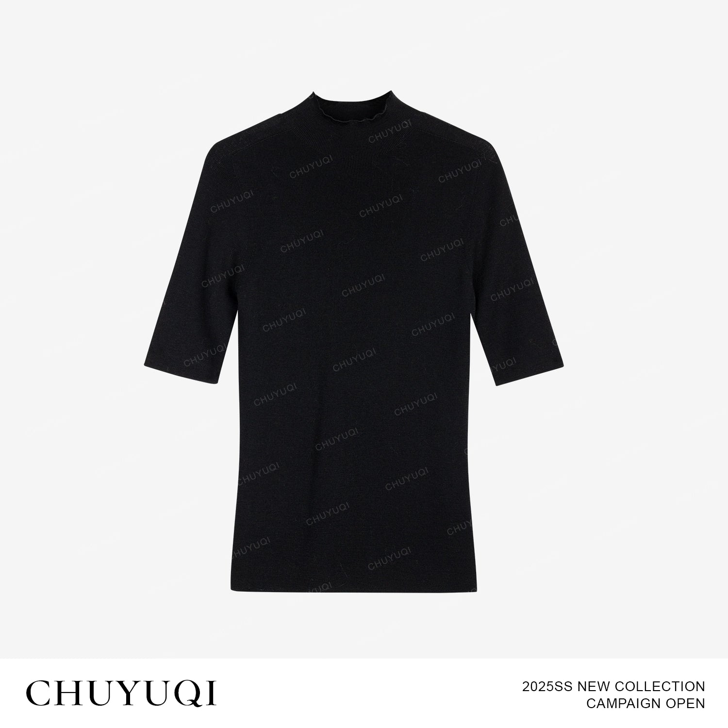 CHUYUQI Slim-fit Semi-turtleneck Bottomed Knitted Sweater