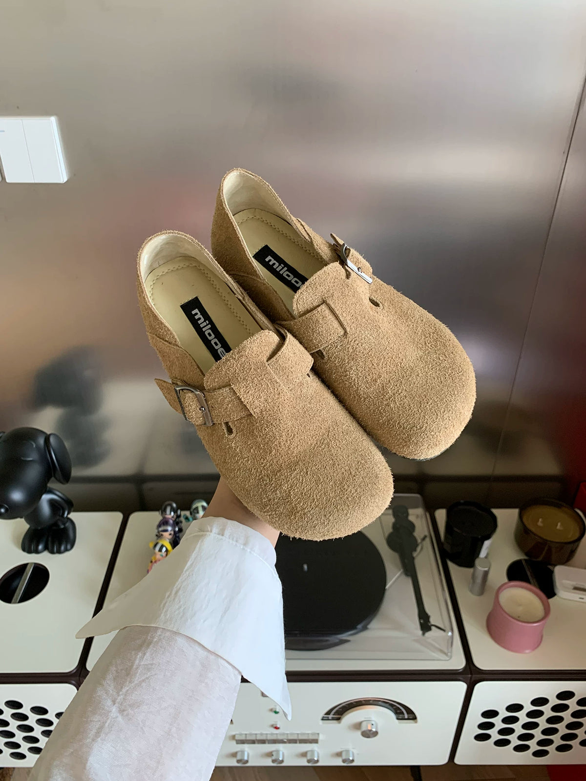 MILOOEY Fur-Lined Sheepskin Slip-On Loafers