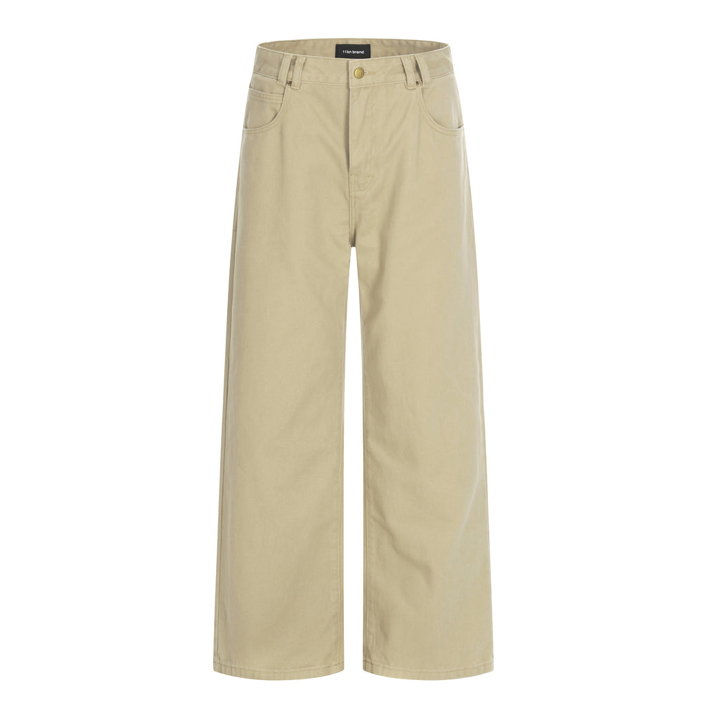 11KN Multi-Pocket High-Waist Straight-Leg Work Pants