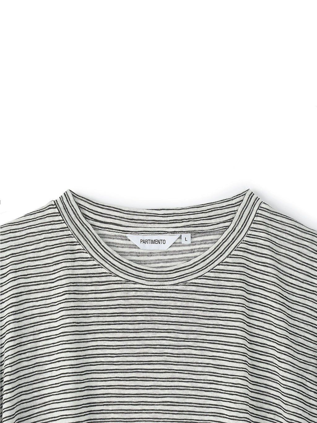 PARTIMENTO Fine Stripe Linen Breathable Oversized Tee