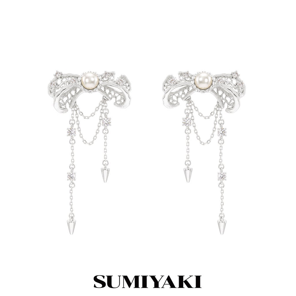 SUMIYAKI Pearl Bowknot Earrings