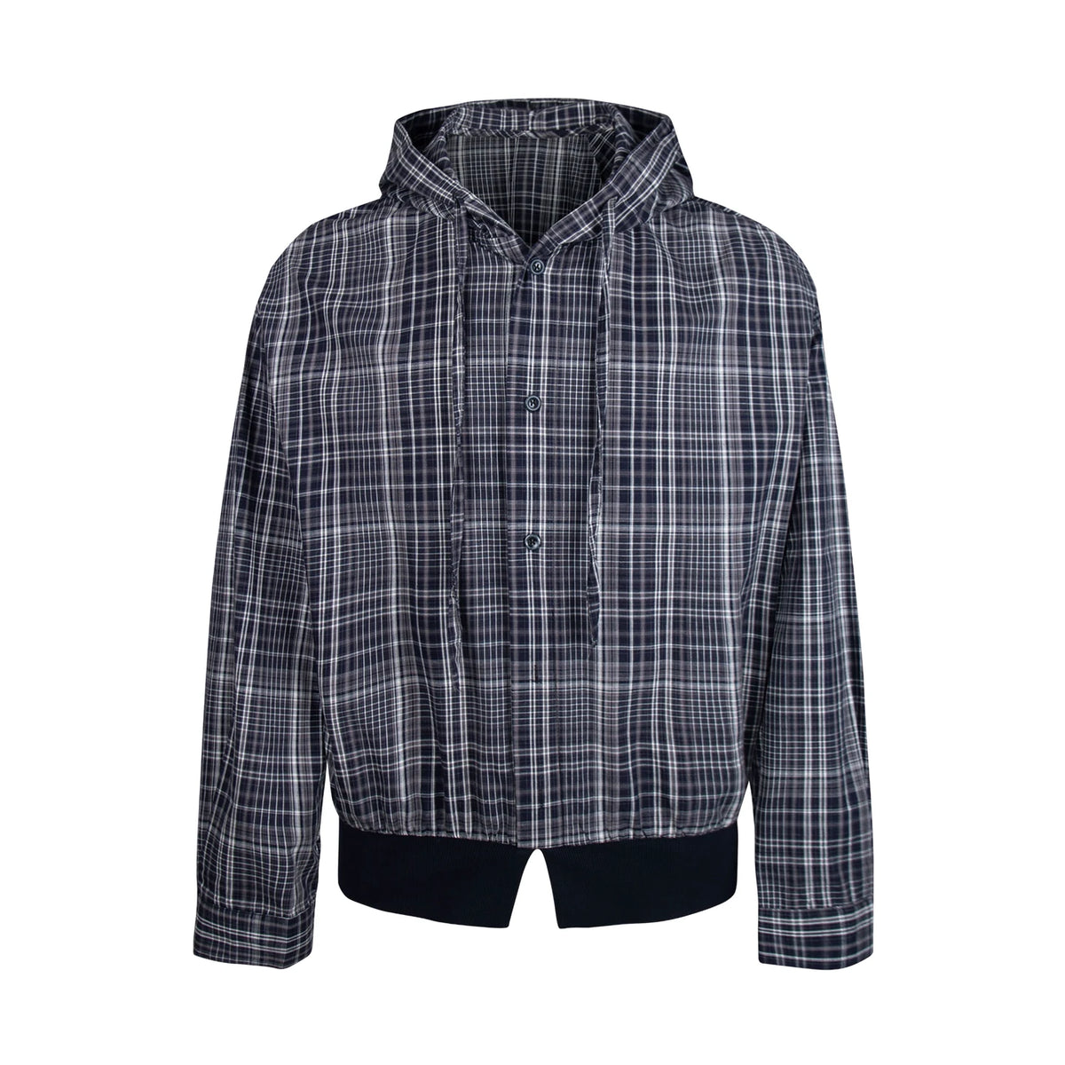 DM Tenacious Plaid Relaxed Hooded Shirt