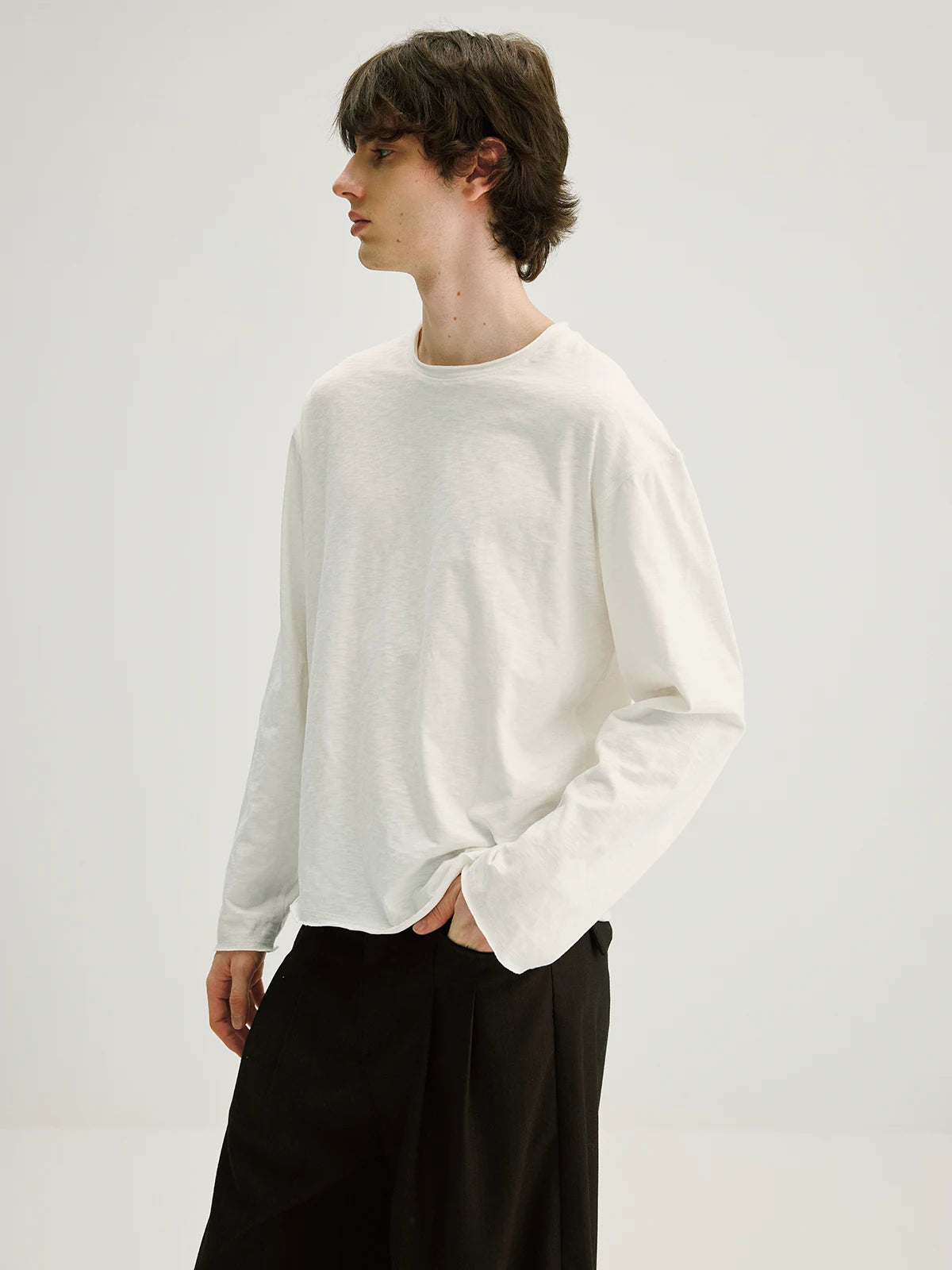 CARPEM Relaxed Slub-Knit Crewneck Long-Sleeve Tee