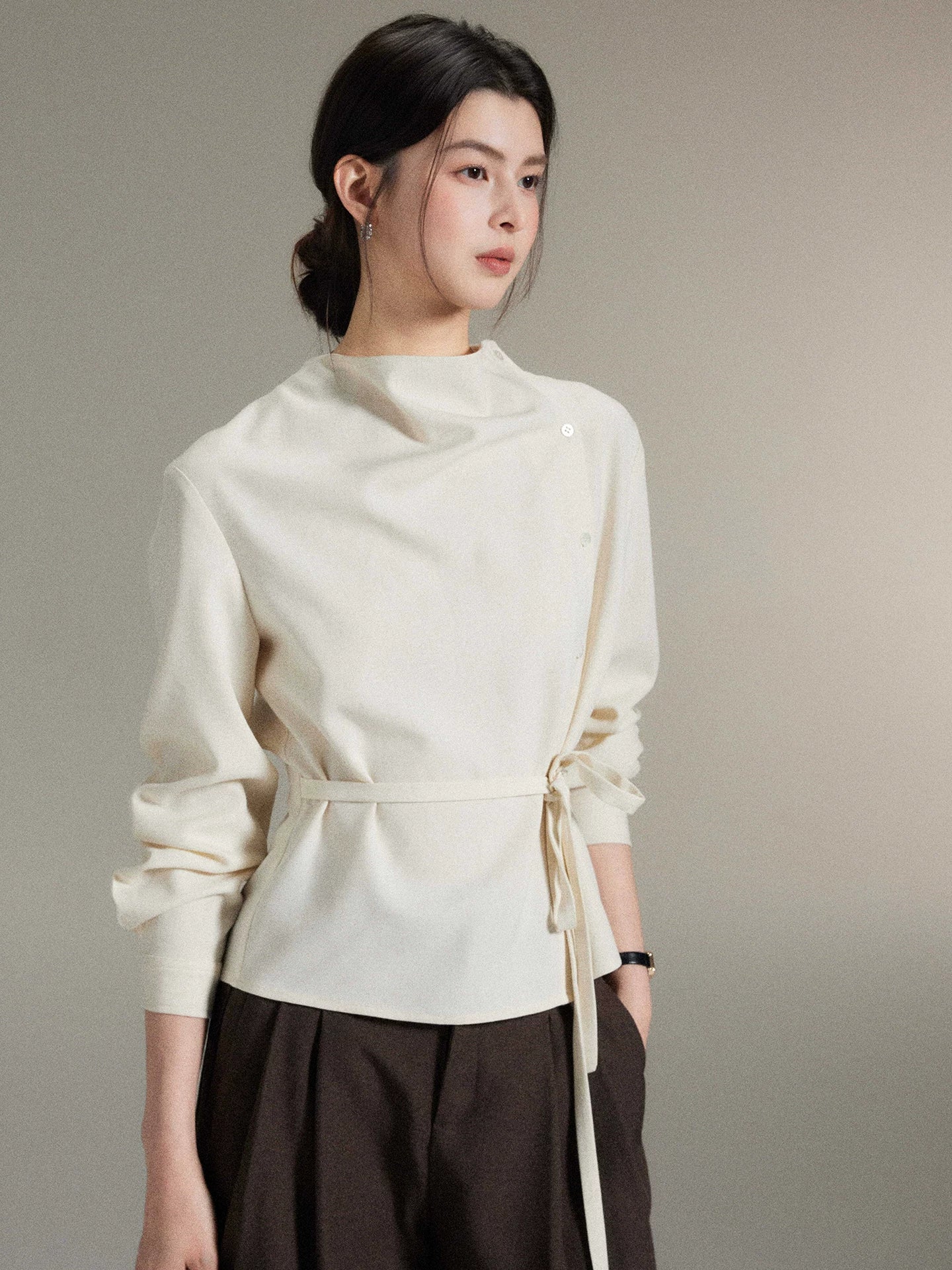 TYANG Simple Strap Waist High-end Shirt