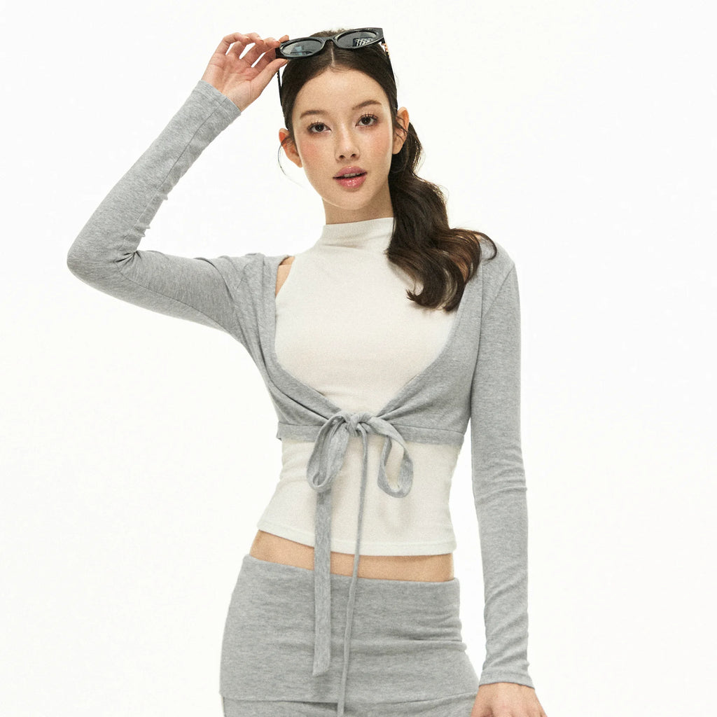 ARISEISM Cropped Ribbed Tank Top Set