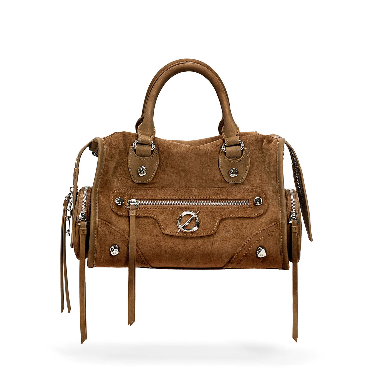 JELLY TOYBOY Faux Leather Studded Zip-Top Shoulder Bag