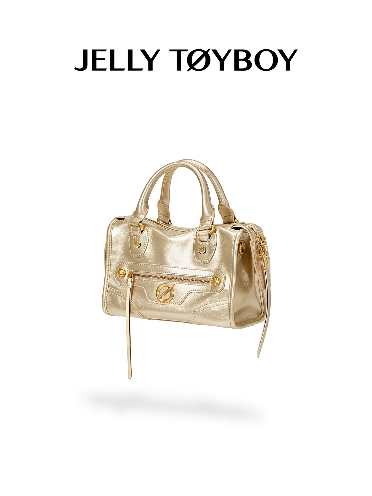 JELLY TOYBOY Gold Faux Leather Zip-Top Tote