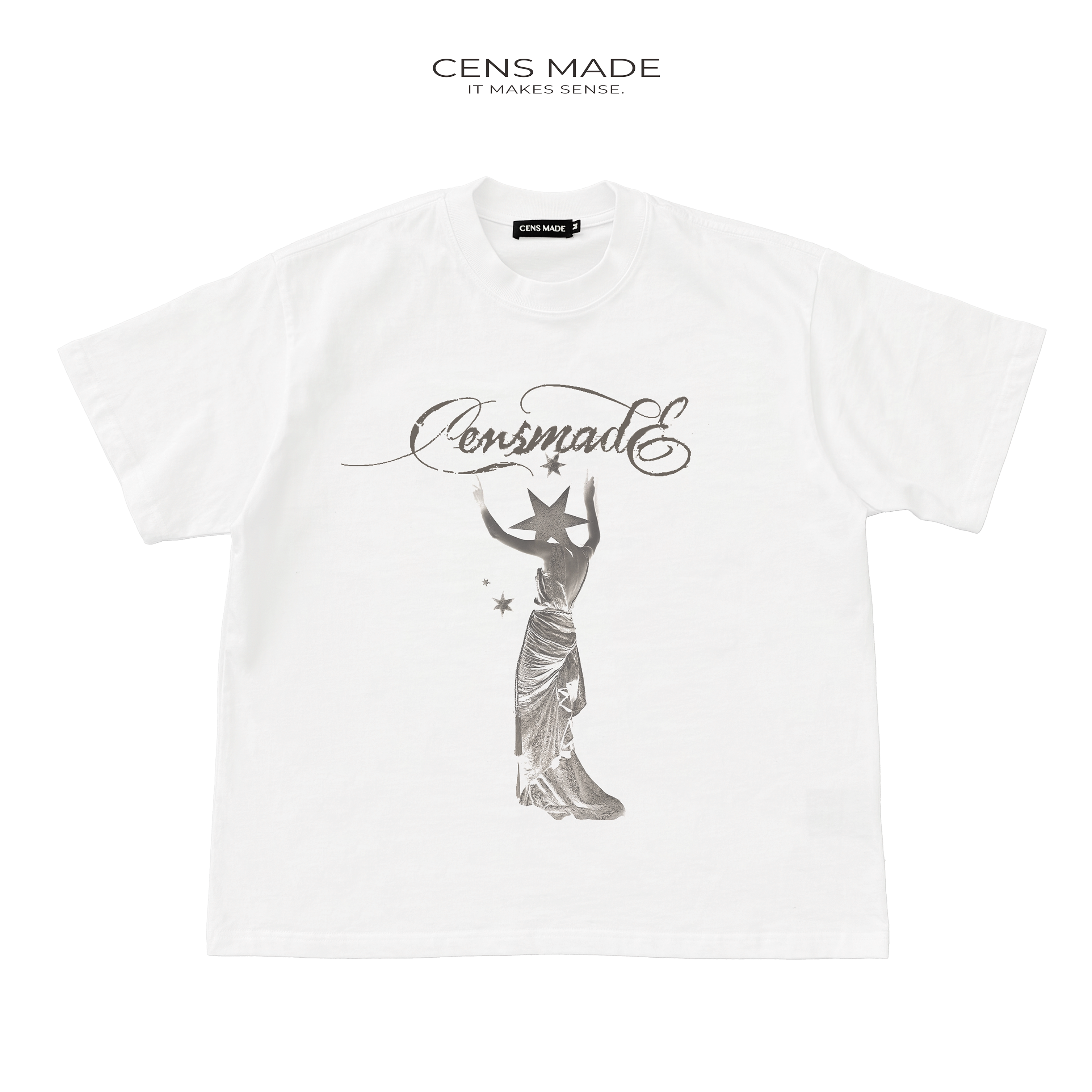 CENSMADE Star Female Print Casual Tee
