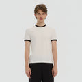 Azure Lisseur Two-Tone Contrast Fitted Crew Neck Tee