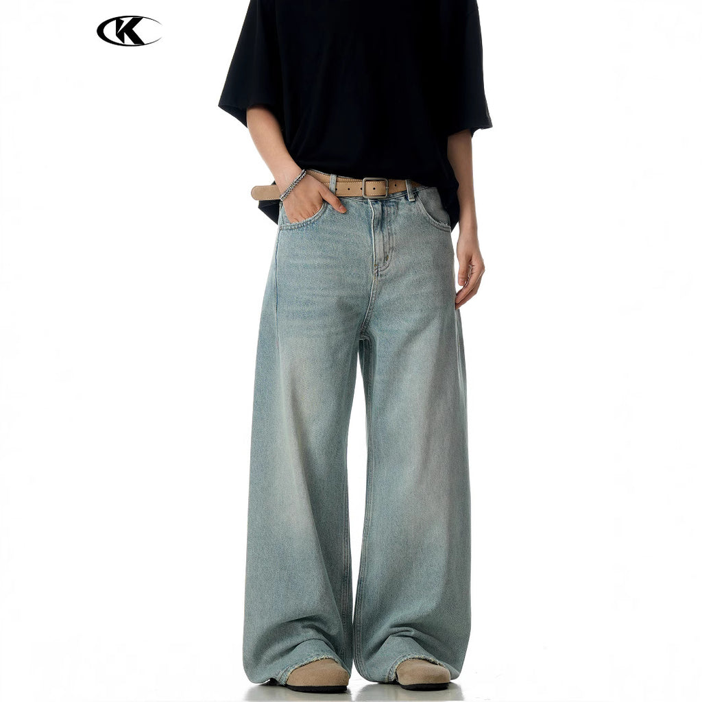 11KN Retro Cat Beard Loose and Skinny Jeans