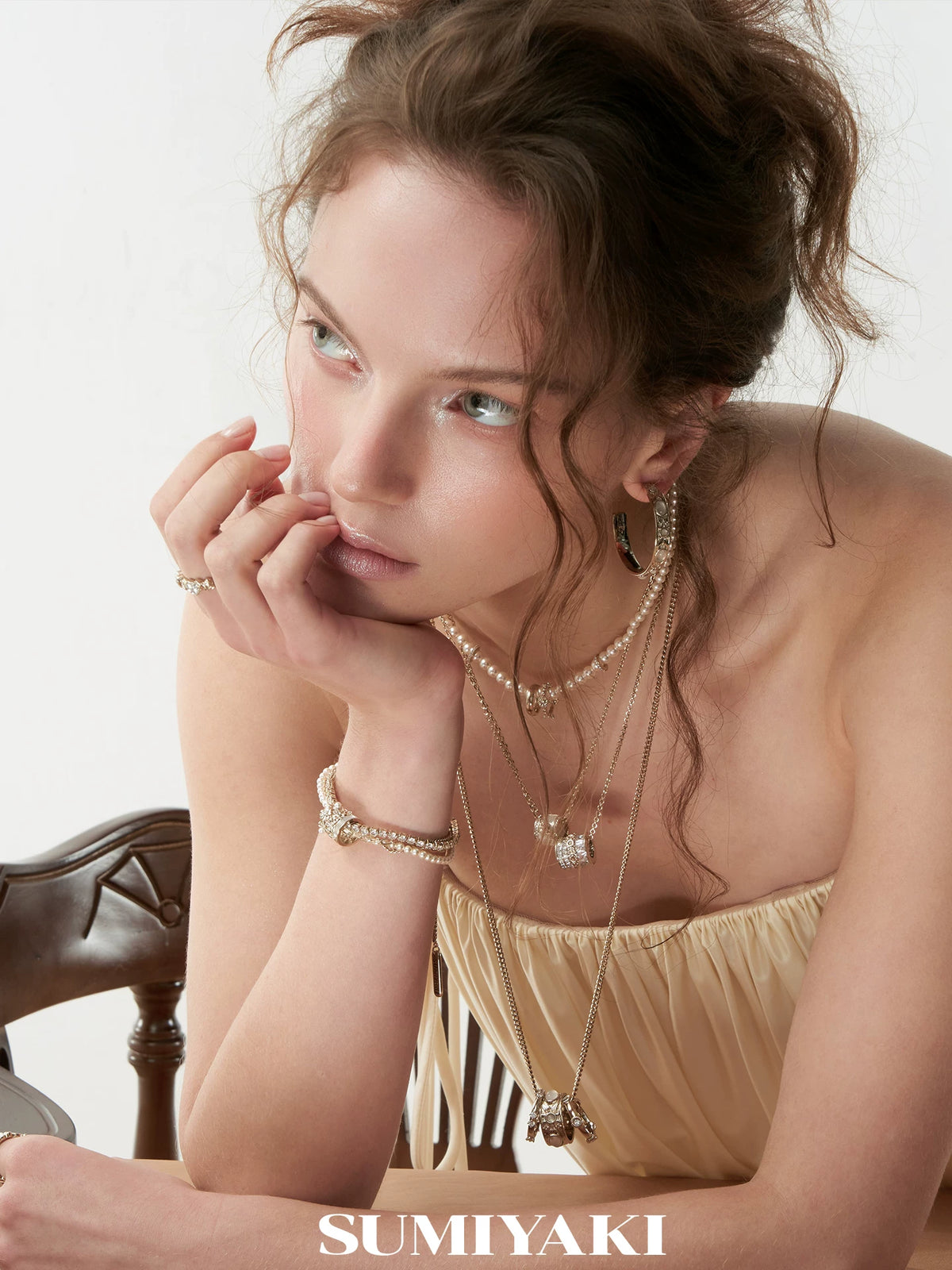 SUMIYAKI Pearl Rolling Bead Charm Bracelet