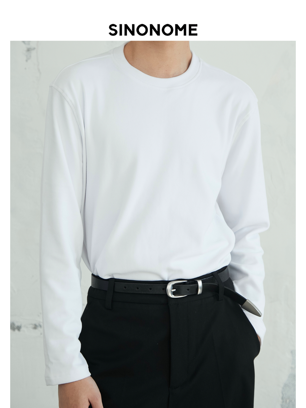 SINONOME Warm and Fleece Slim-fitting Small Turtleneck Long Sleeves