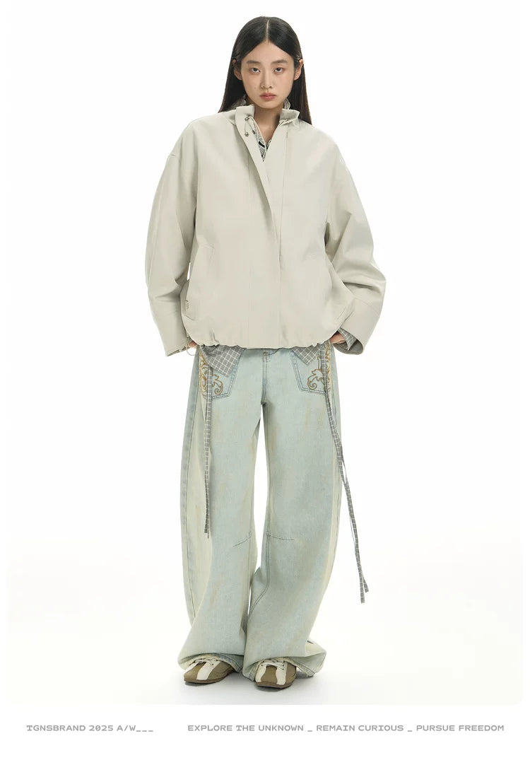 TGNS Casual Bud Collar Drawstring Jacket