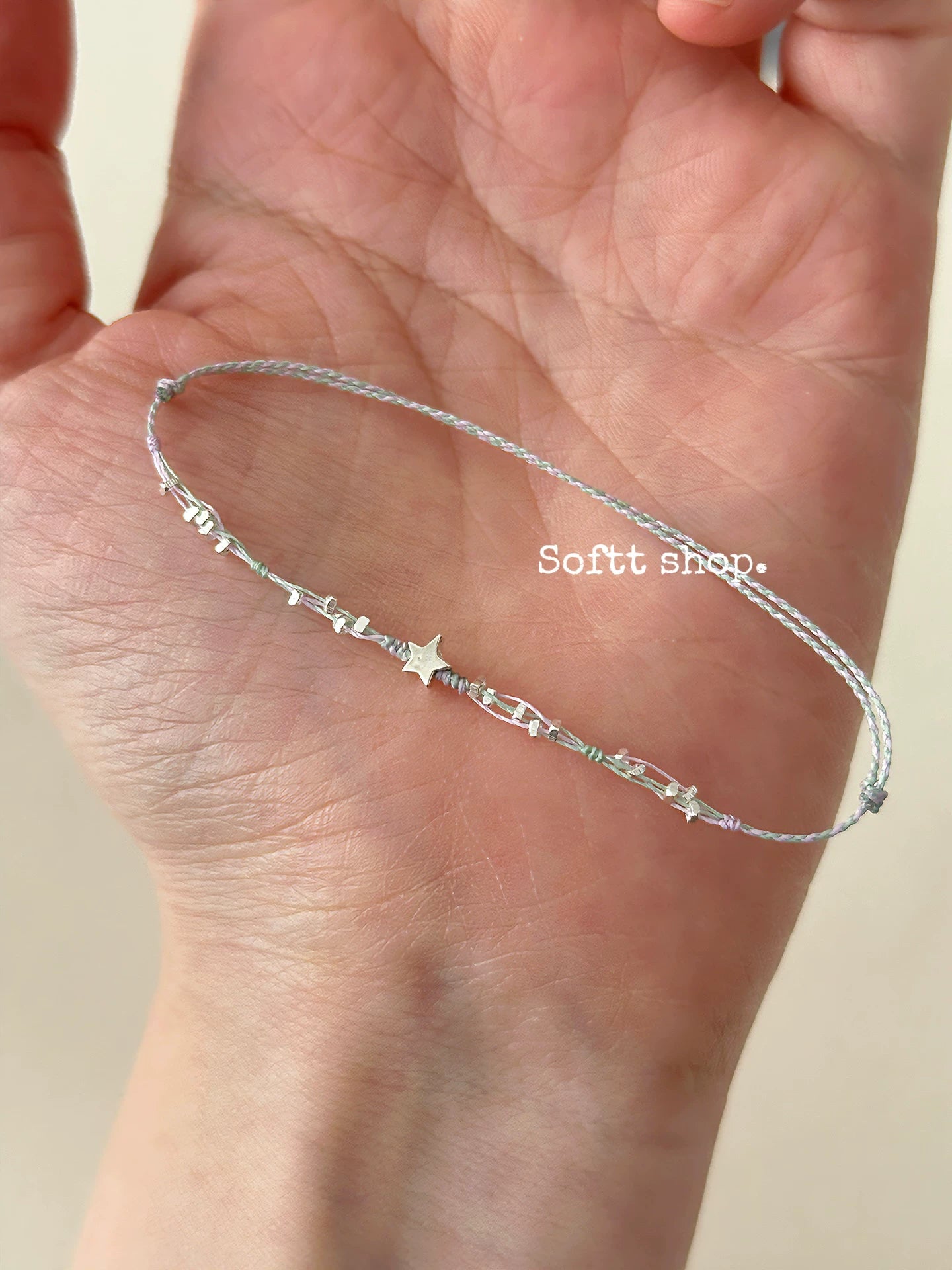 softt Sterling Silver Star Charm Braided Bracelet