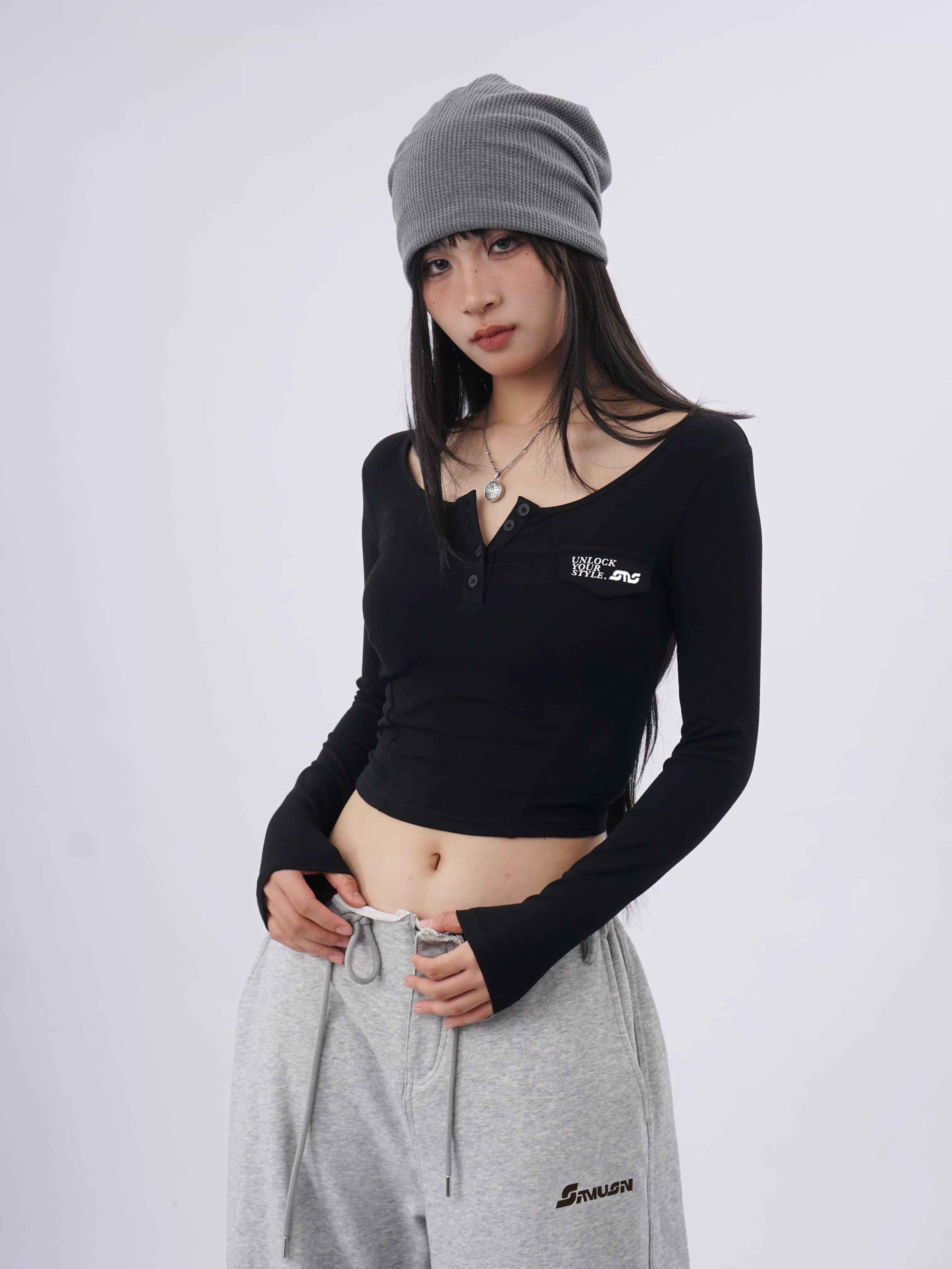 SAMUSAN Slim and Thin Versatile Short Long Sleeves