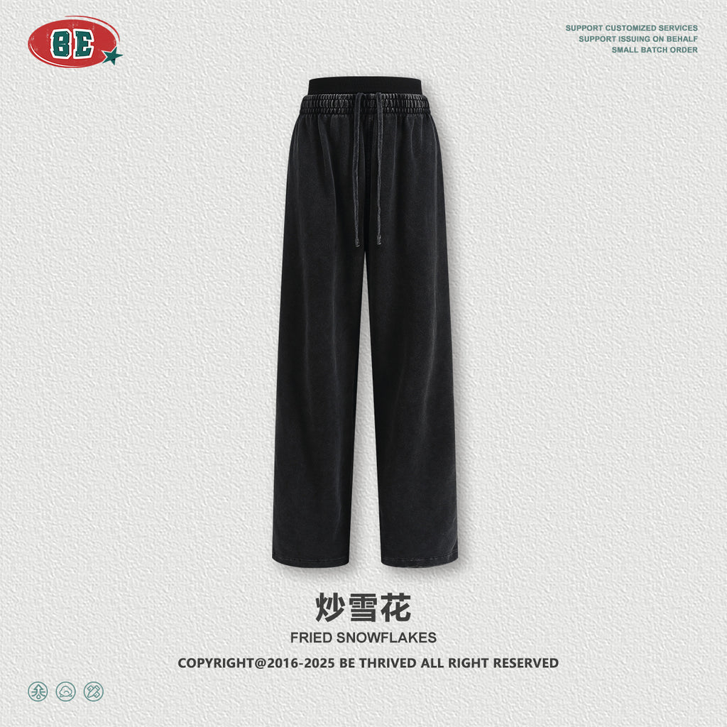 BE Vintage Casual V-Neck Long Sleeve Sweatpants Set