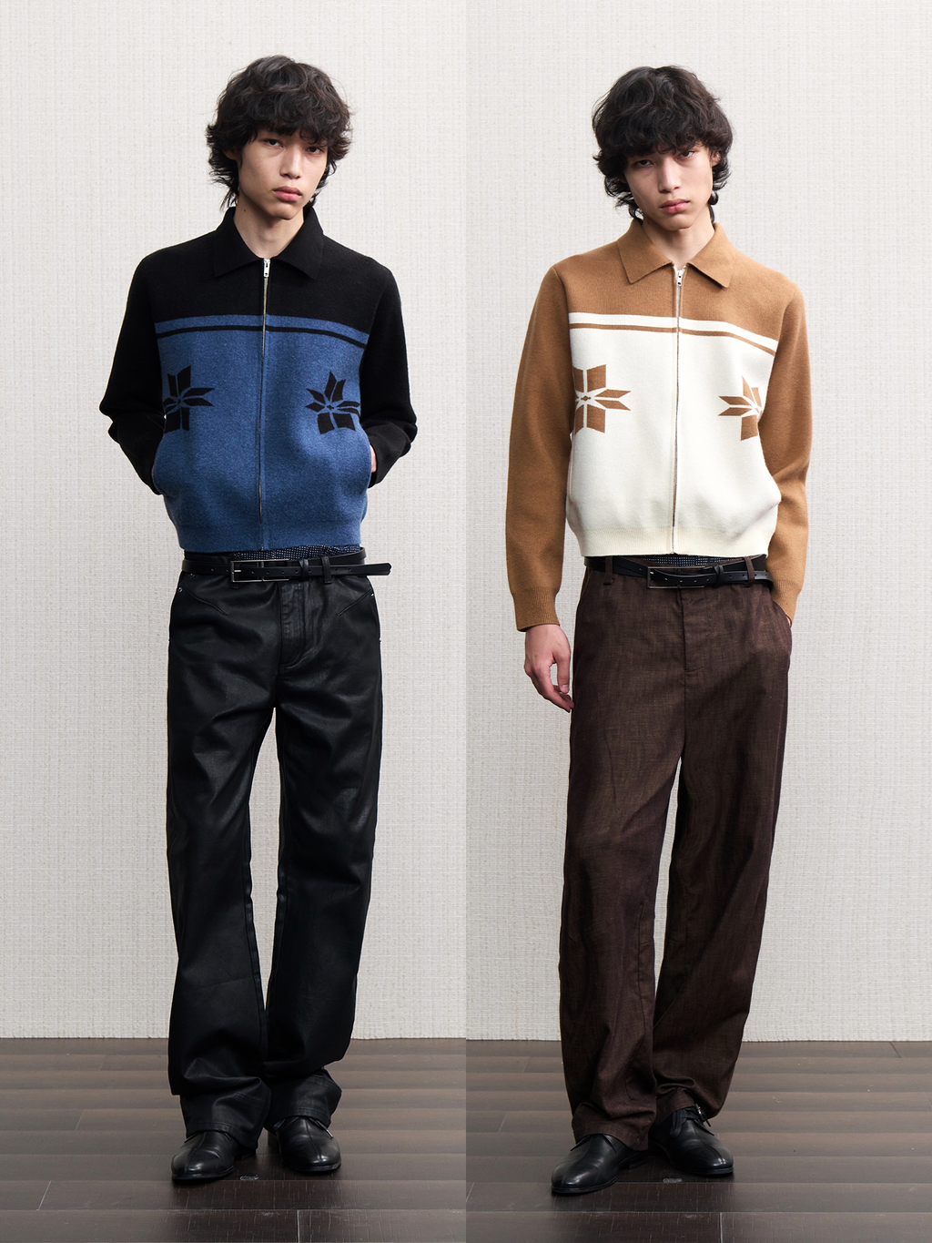 JCAESAR Snowflake Knit Cardigan Breathable Slim Fit