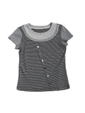 Two days off lab Polka Dot Spliced Slim Fit Tee