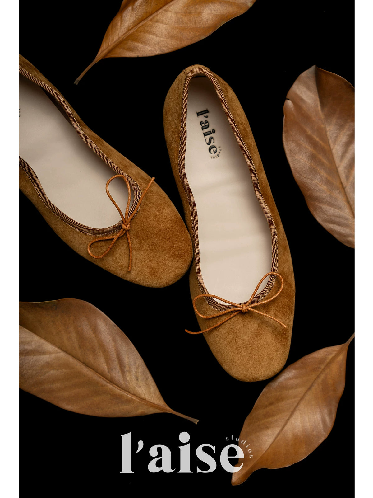 L'aise Suede Bow Slip-On Ballet Flat