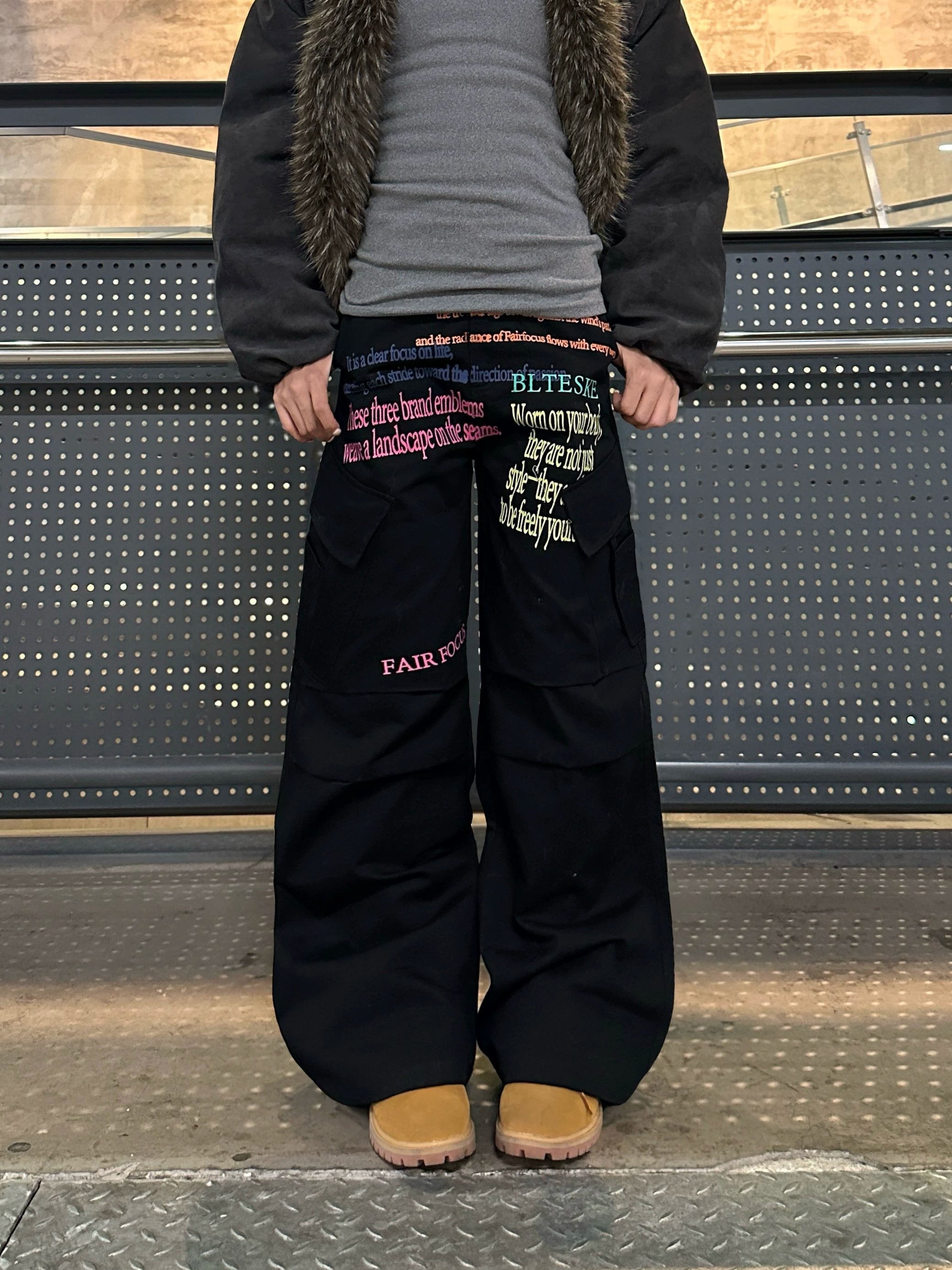 RHNDE Vintage Color Alphabet Print Overalls