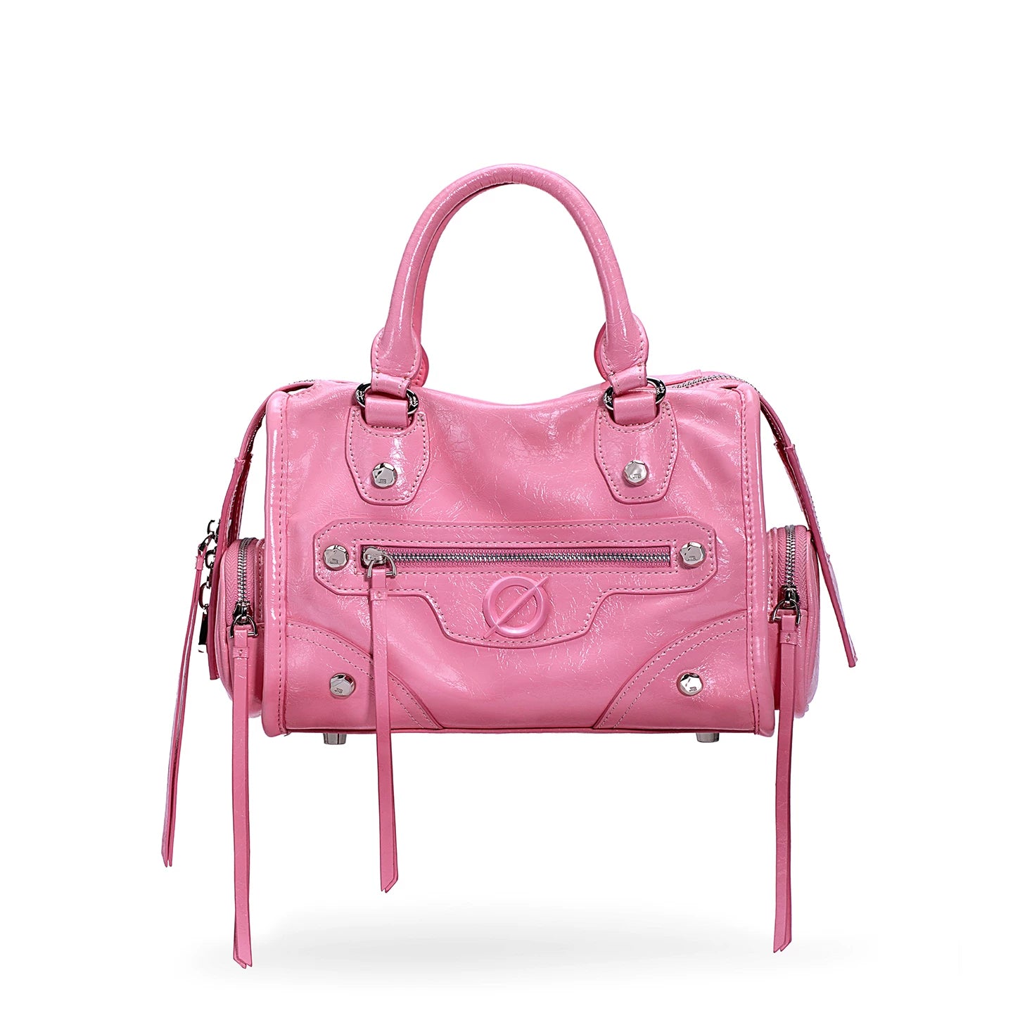 JELLY TOYBOY Pink Faux Leather Zip-Top Crossbody Bag