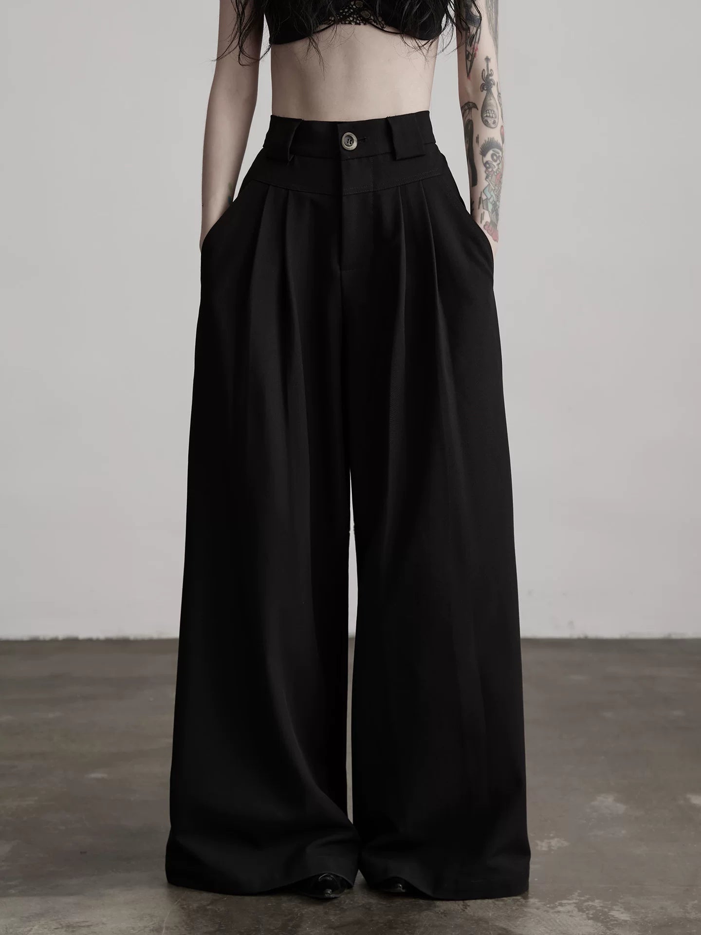 INDULGE Loose Versatile Wide Leg Casual Straight Pants