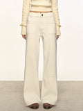 Anna Aneae White Flared Straight-Leg Jeans