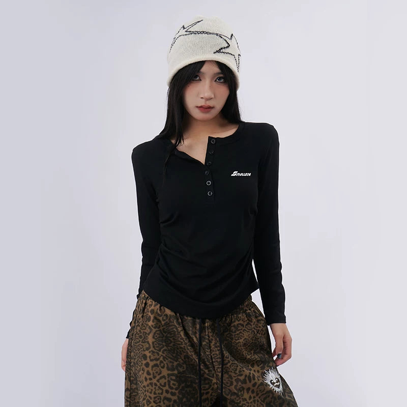 SAMUSAN Side Seam Pleated Skinny Long Sleeve