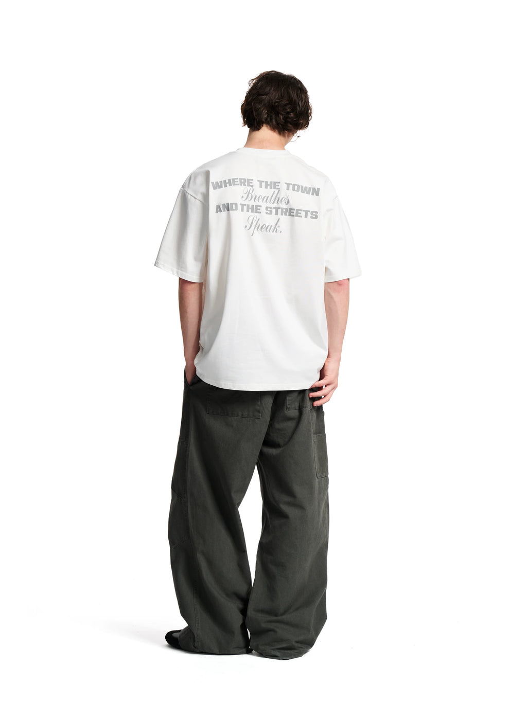 Loopsoon Back Letter Print Loose Versatile Tee