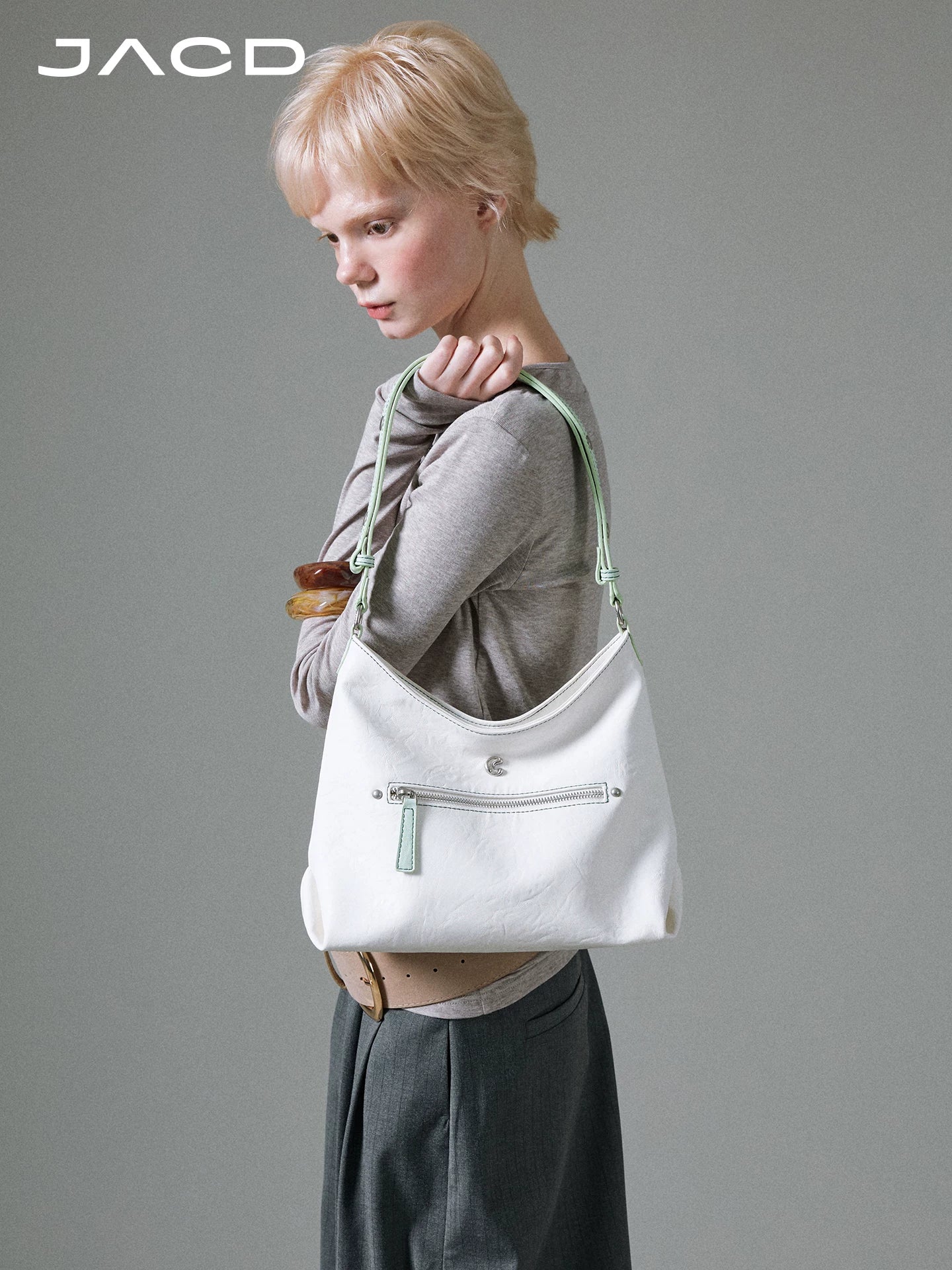 JACD Vintage Embroidery Faux Leather Zip-Top Tote