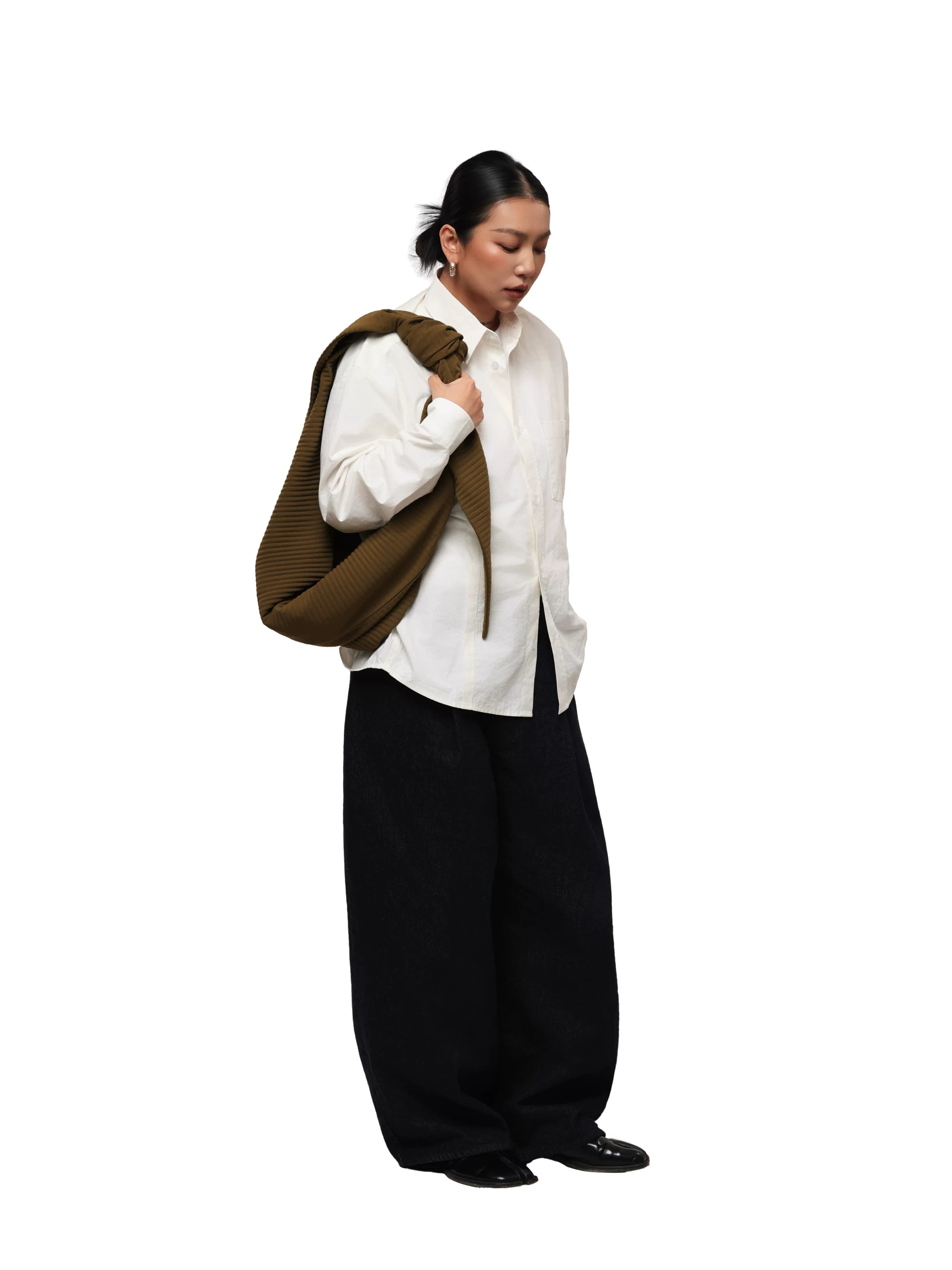 6CRAYON Embroidered Patchwork Raw-Edge Cotton Camp-Collar Shirt