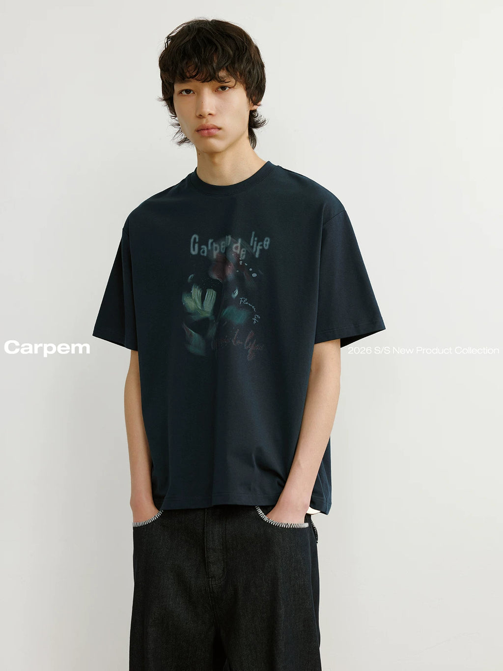 CARPEM Cool Breathable Sorona Hand-Painted Graphic Casual Loose T-Shirt