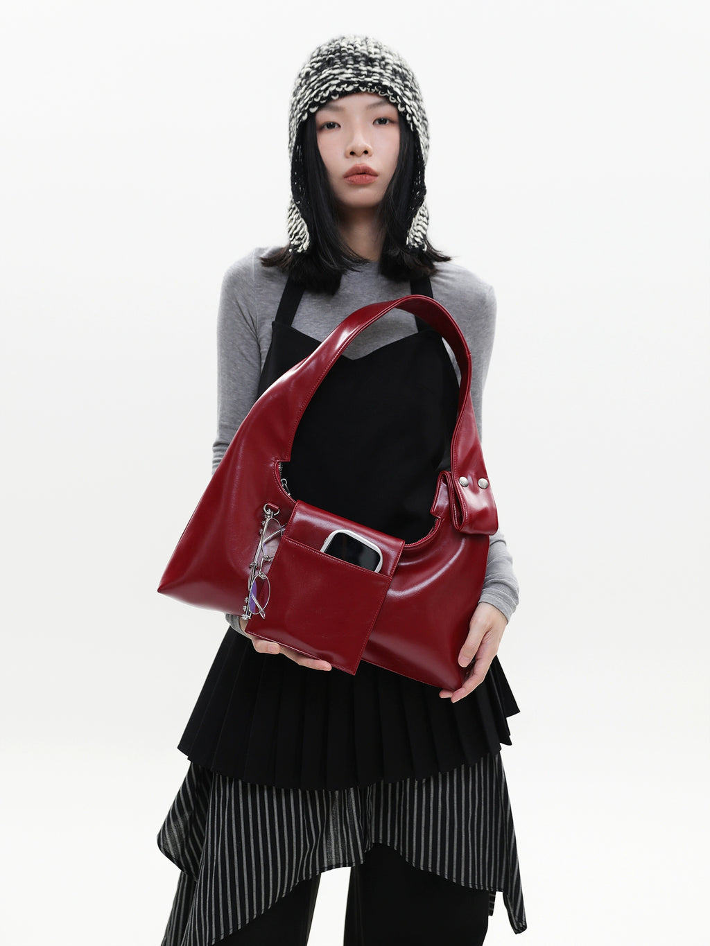 JANDRESS Rivet Shoulder Armpit Messenger Bag