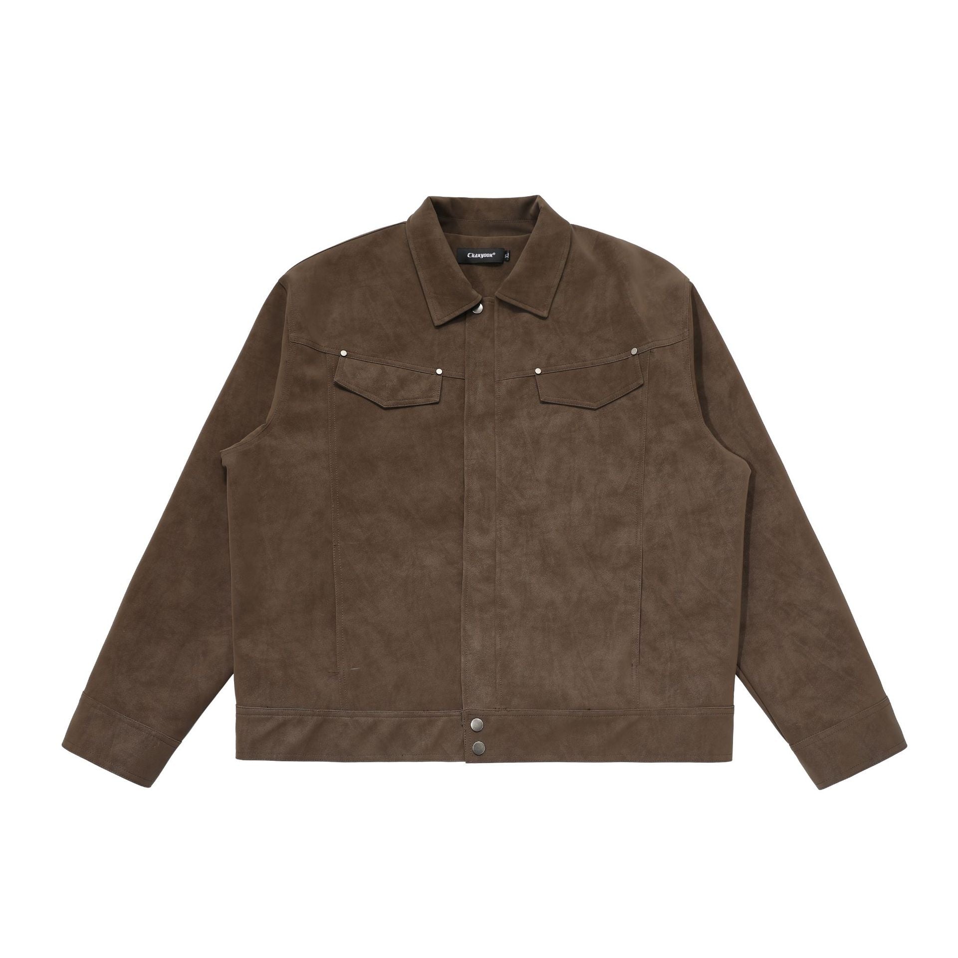CHANYOOU Vintage Deconstructed Suede Lapel Jacket