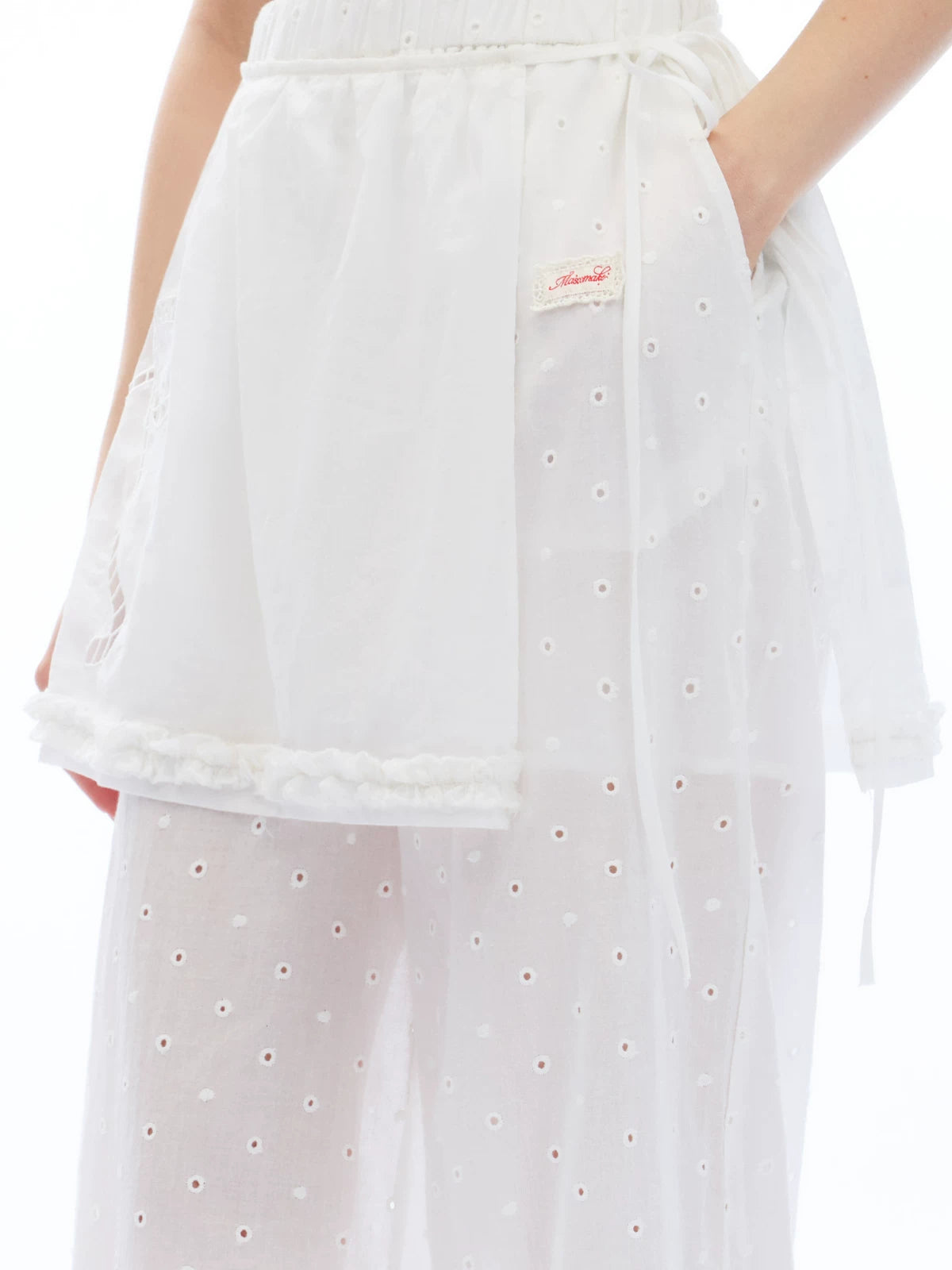 MASOOMAKE White High-Waist Wide-Leg Trousers