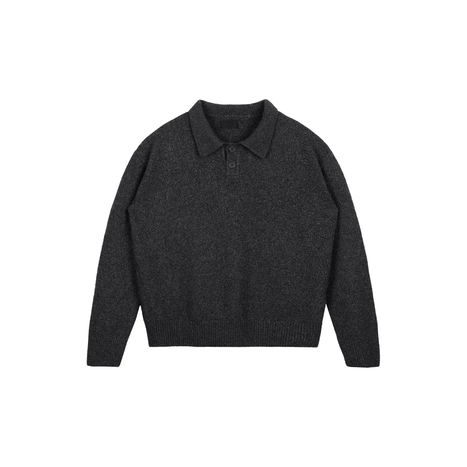 Plus No Logo Polo Collar Soft and Waxy Heattech Knitting Shirt