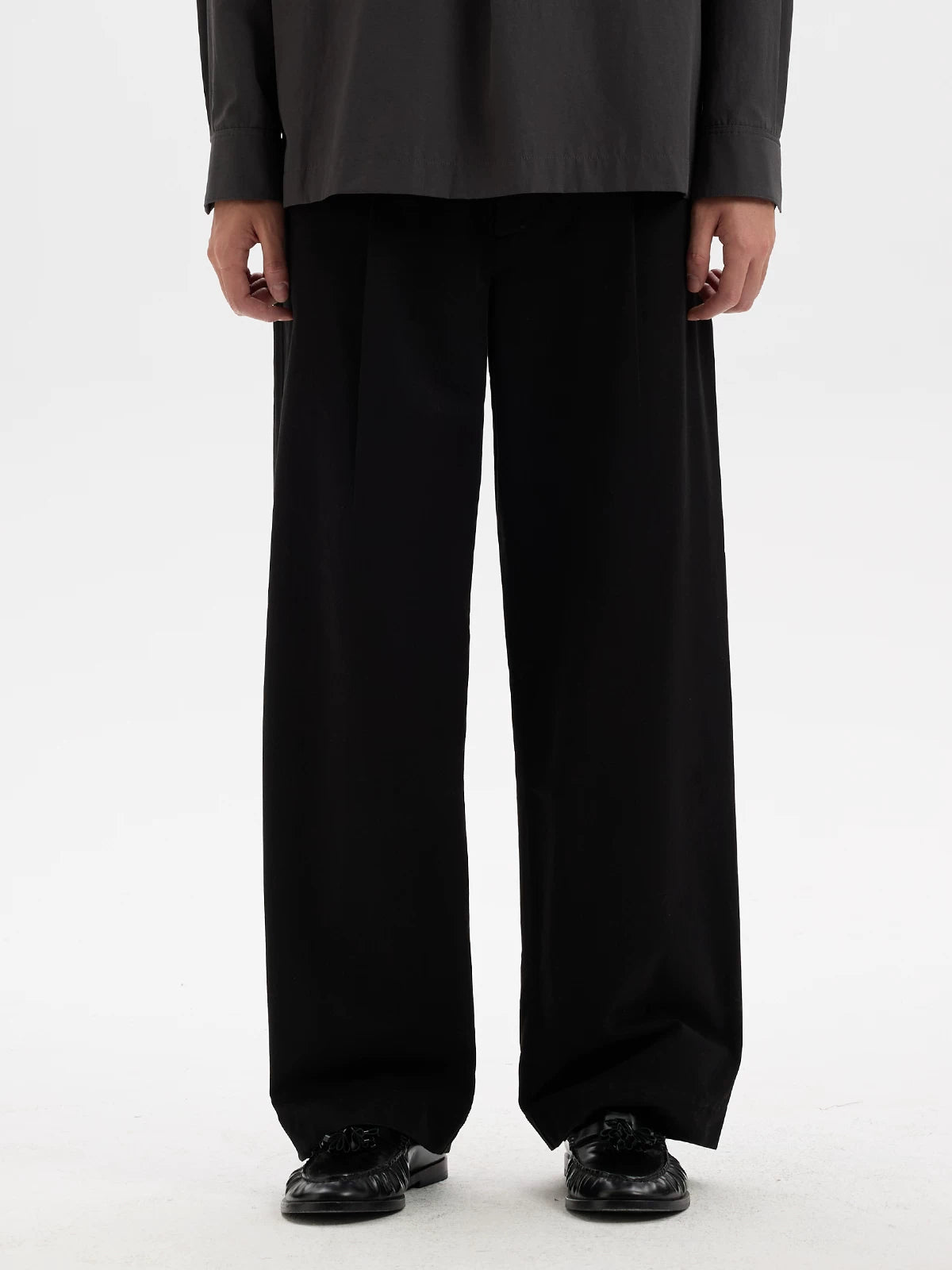 BUTTBILL Pima Cotton Relaxed Straight-Leg Trousers