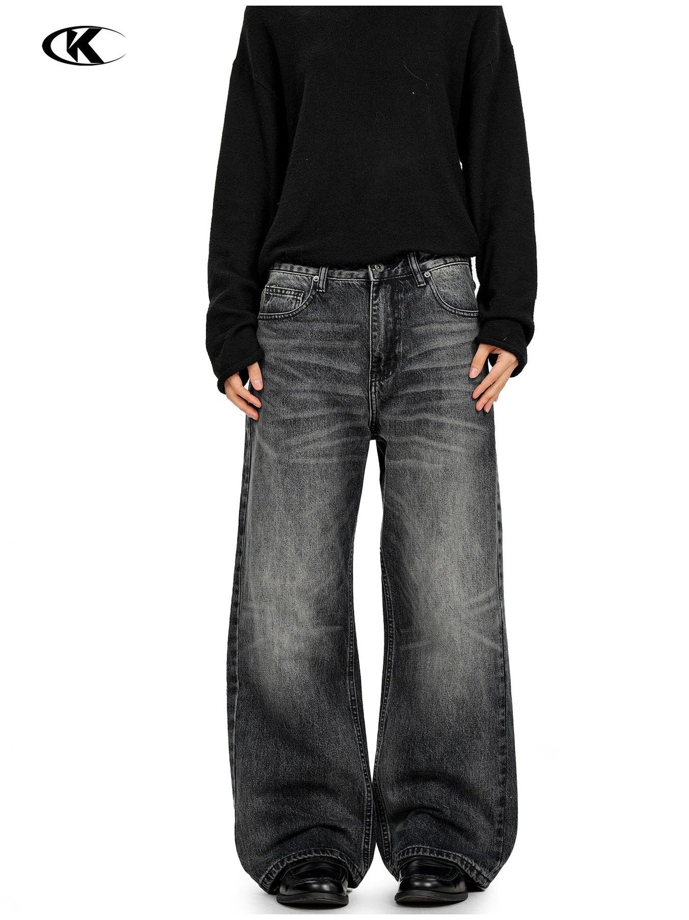 11KN Straight Loose Wide-leg Floor Pants