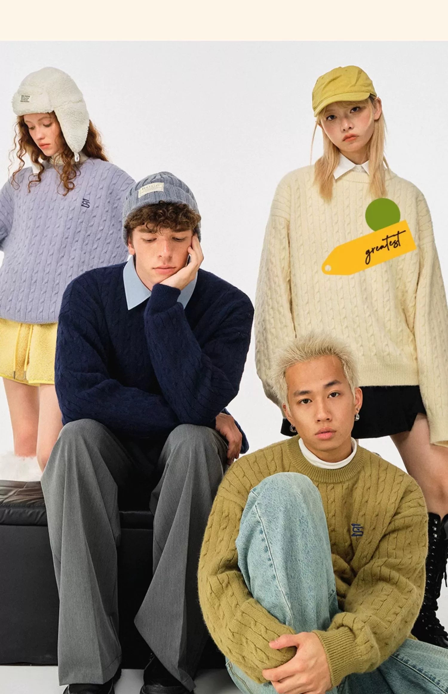 MATCHA STORY Vintage Twist Loose Knitted Sweater