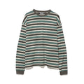 PARTIMENTO Retro Striped Contrast Drop-Shoulder Long-Sleeve Tee