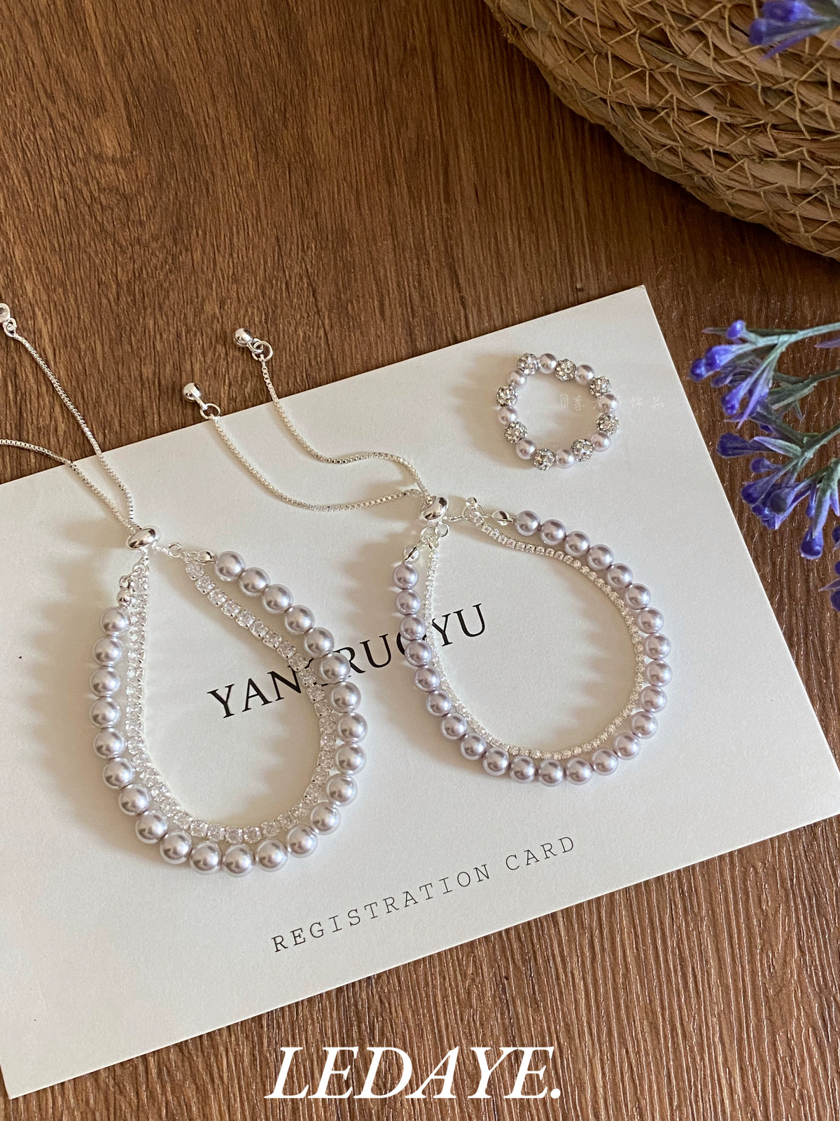 LIDAYE Pearl Double-Layer Zirconia Bracelet